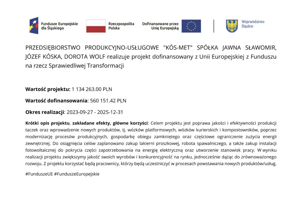 Fundusze Europejskie - tablica